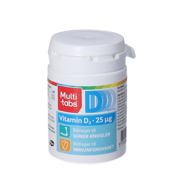 Multi-tabs D3-vitamin tabletter 180 stk (25 mikrog)