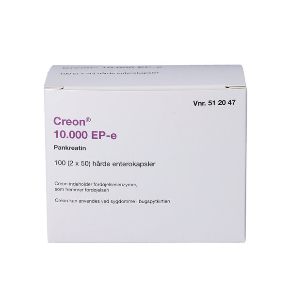 Creon Lipase 10.000 EPe (2C4) 100 stk Køb på DinApoteker.dk