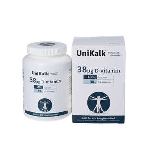 Unikalk 38 mikrogram D-vitamin (180 stk)